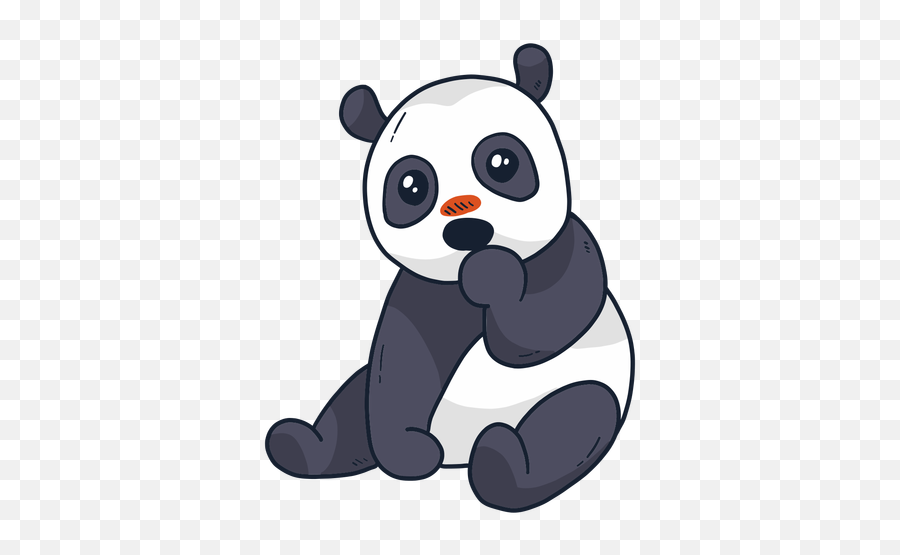 Cute Panda Muzzle Spot Sitting Flat - Sitting Panda Png,Cute Panda Png