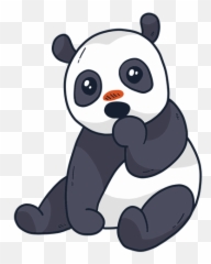 Cute Panda Muzzle Spot Sitting Flat - Sitting Panda Png,Cute Panda Png