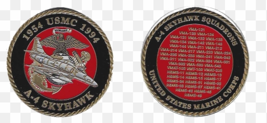 Officially Licensed Usmc A - 4 Skyhawk Coin u2013 Military Law png