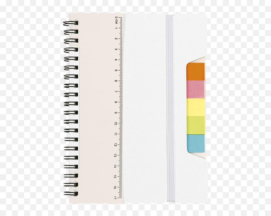 A5 Notebook With Sticky Notes And Ruler White - Paper Png,Transparent Sticky Notes