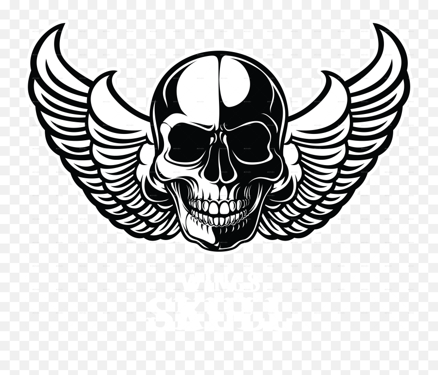 Wings Skull T - Shirt Design By Freehand09 Graphicriver Transparent Skull With Wings Png,Caveira Icon