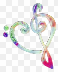Trebleclef Bassclef Heart Music - Illustration png