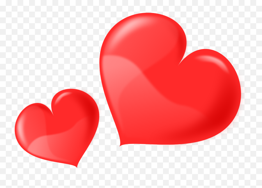 Two Red Hearts Of Different Sizes - Hearts Cut Outs Png,Red Heart Transparent Background