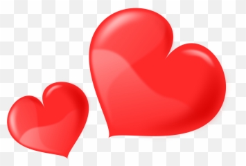 Two Red Hearts Of Different Sizes - Cut Outs Png