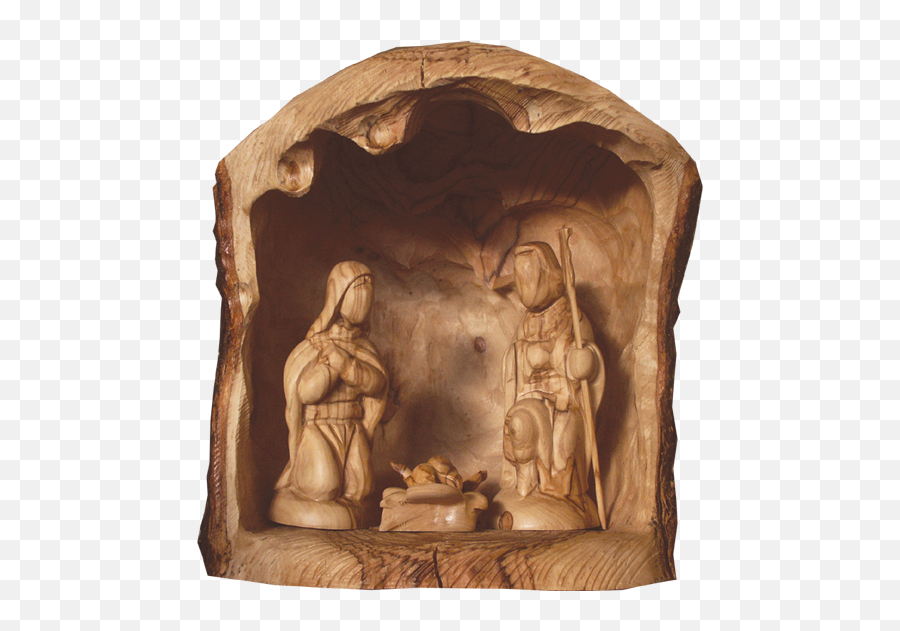 Olive Wood Joyful Nativity Set - Carving Png,Nativity Scene Png