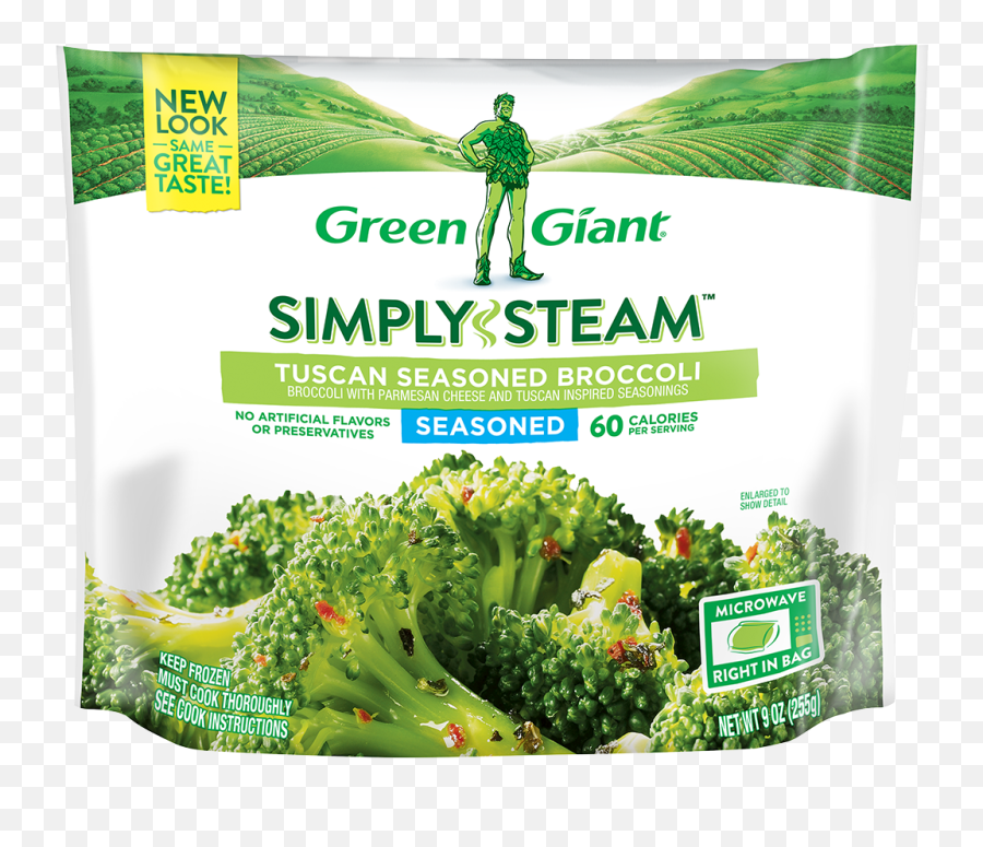 Green Giant Simply Steam Tuscan Broccoli - Green Giant Tuscan Seasoned Broccoli Png,Broccoli Transparent