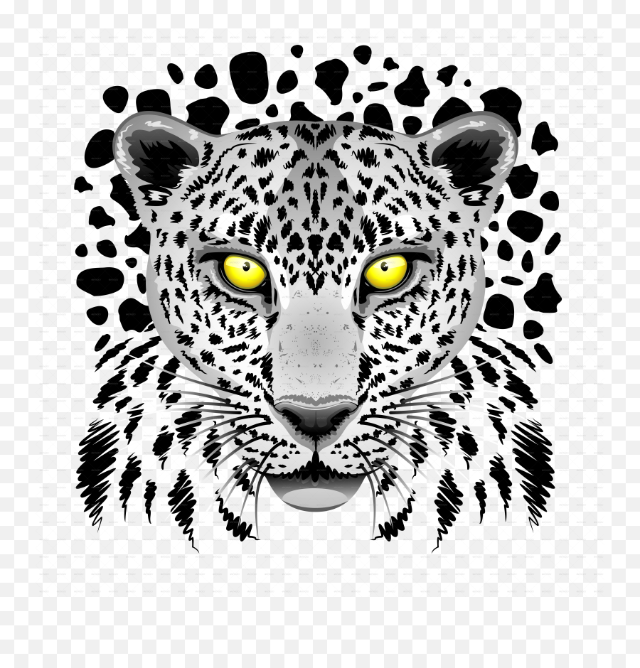 Leopard With Yellow Eyes - Png 6500 Snow Leopard Black Png Leopard,Black Eyes Png
