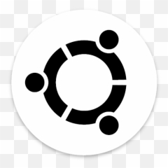 Ubuntu Circle White Black Sticker - Logo png