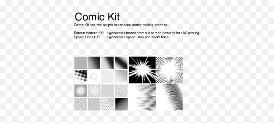 Comic Kit - Monochrome Png,Speed Lines Png