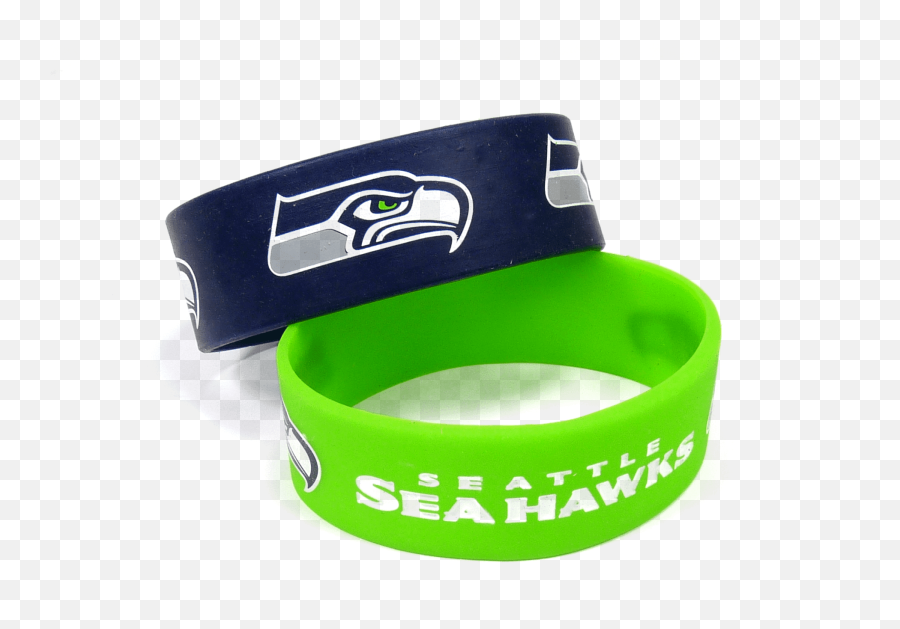 Seattle Seahawks 2 Pack Bracelets - Silicone Rings Seattle Seahawks Png,Seattle Seahawks Logo Png