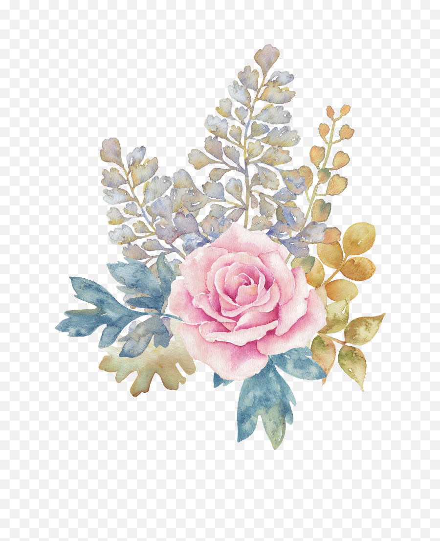 This Graphics Is Pastel Flower Transparent Decorative - Watercolor Flowers Background Png,Watercolor Flowers Transparent Background