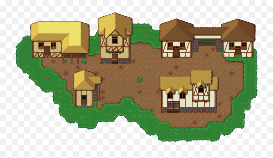 Lpc Thatched - Roof Cottage Opengameartorg Medieval House Pixel Art Png,Cottage Png
