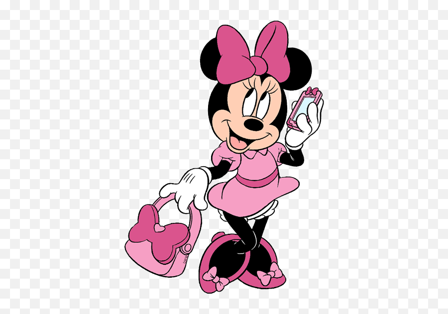 Minnie Mouse Clip Art 3 Disney Galore - Minnie Mouse Using Phone Png,Minnie Mouse Pink Png