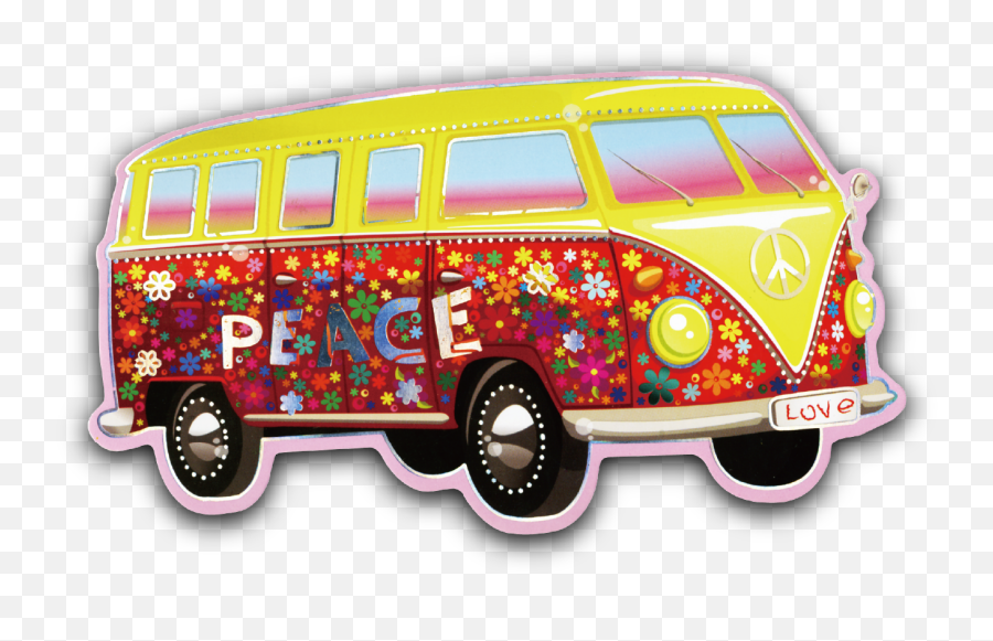 Download Hippie Bus Png Picture Black And White Stock - Vintage Car Van Type,Bus Png