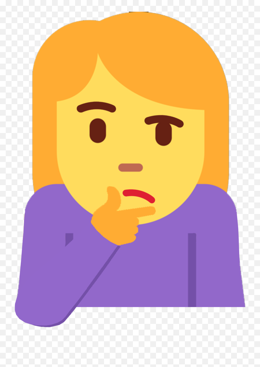 Thinkin - Girl Thinking Cartoon Transparent Background Png,Thinking Emoji Transparent