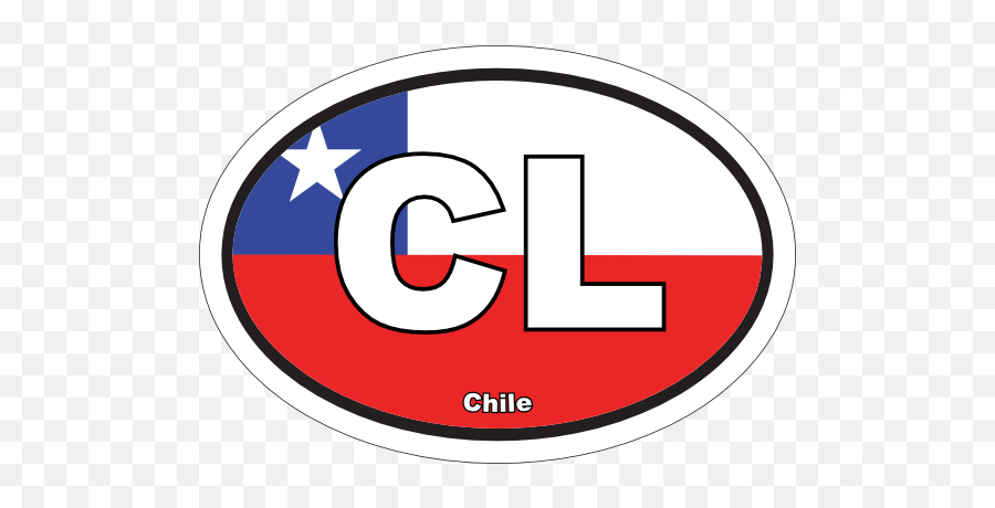 Chile Cl Flag Oval Magnet - Vertical Png,Chile Flag Png