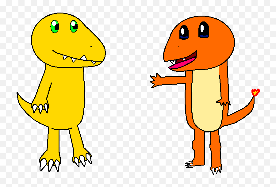Classic Agumon And Charmander By Pikachufan60 - Fur Animal Figure Png,Agumon Png
