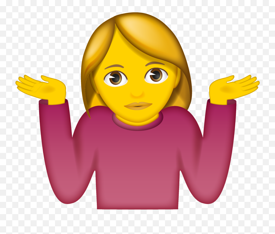 Woman Shrugging - Shrug Emoji Png,Shrug Emoji Png