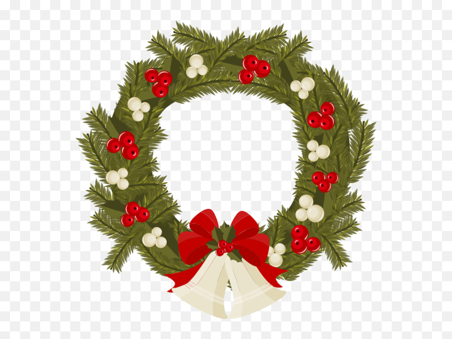 Free Online Christmas Wreath Flowers - For Holiday Png,Christmas Wreath Vector Png