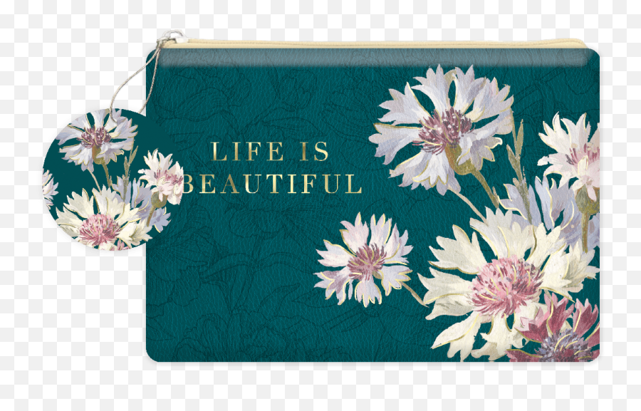 Wildflowers Faux Leather Cosmetic Bag - Horizontal Png,Wildflowers Png