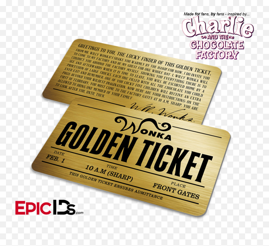 Willy Wonka Charlie And The Chocolate - Willy Wonka Golden Ticket Png,Golden Ticket Png