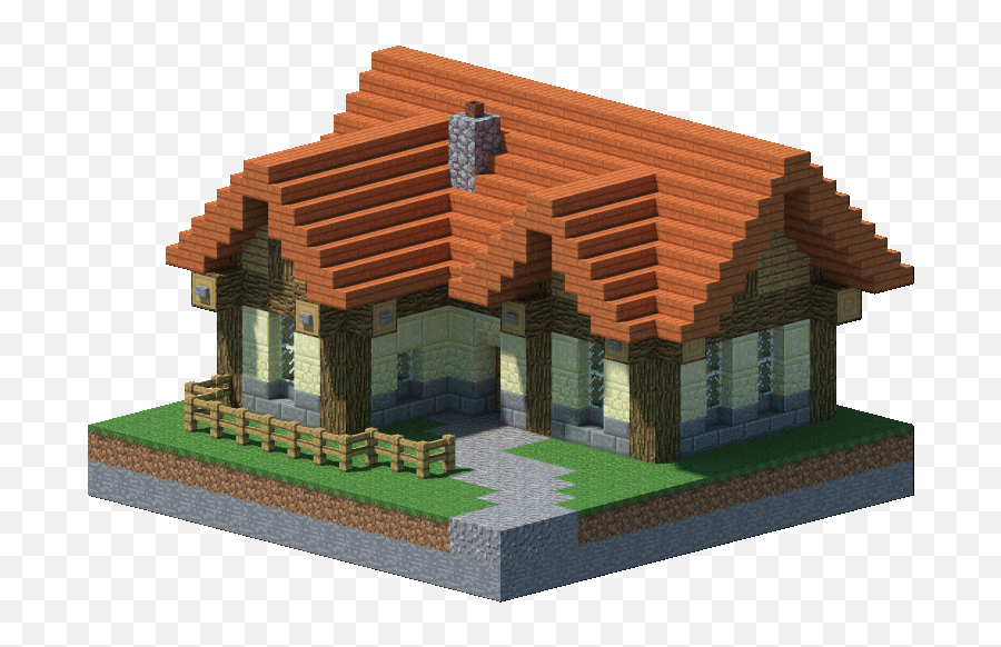 Download One House Four Colours - Minecraft One Chunk House Minecraft House Transparent Background Png,House Transparent Background
