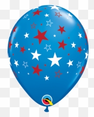35199 - 11 Blue Wwhite U0026 Red Stars 50ct Balloon With Stars Png,Red Stars Png