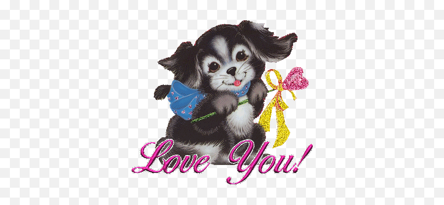 Love You Puppy Gif - Chien I Love You Png,Puppy Love Icon
