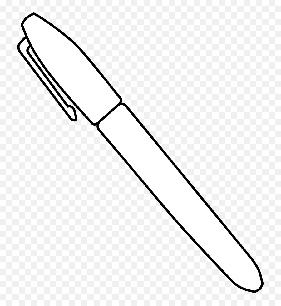 Marker Pen Vector Clip Art - Clipart Black And White Pen Png,Pen Vector Png
