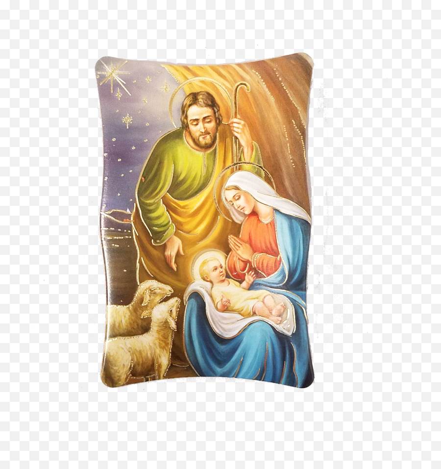 Holy Family Christmas Plaque Gold Accents 4 Wood Italy 1269n85 - Holy Family Png,Nativity Scene Icon
