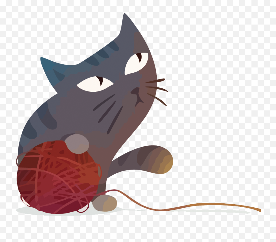 Yarn Clipart Png - Vector Cat And Wool Cartoon 4426629 Gatos Bola De  Estambre Png,Cat Vector Png - free transparent png images 