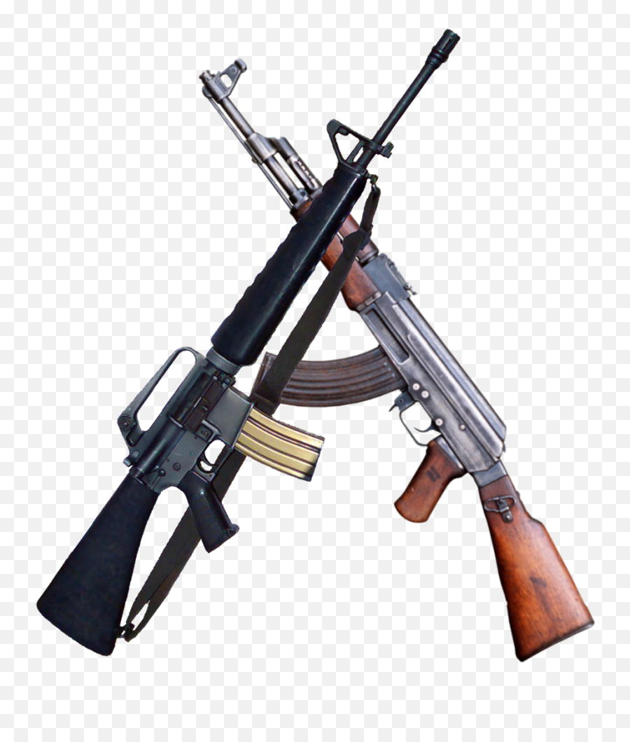 Crossed Guns Png 5 Image - Ak 47 And M16 Png,Rifle Png