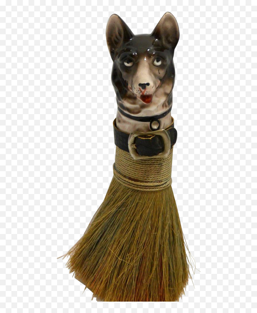 Vintage Clothing Brush With Porcelain German Shepherd Dog - Vintage Dog Head Brush Png,Dog Head Png