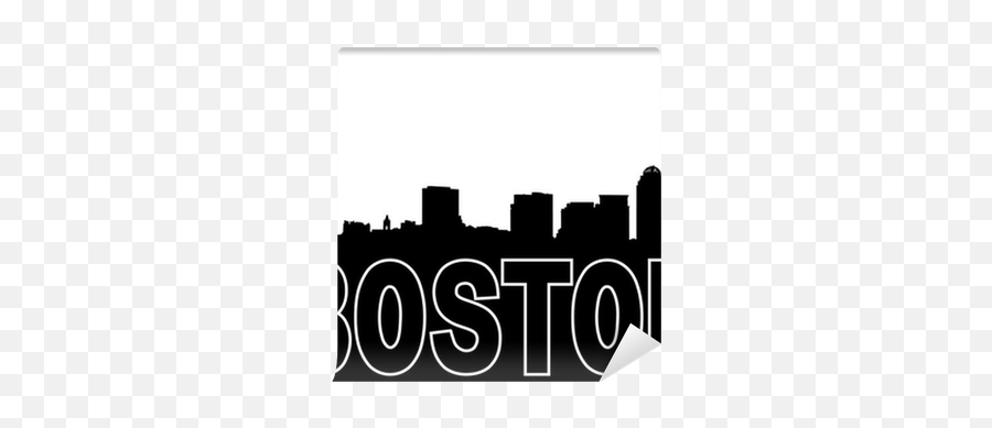 Boston Skyline Black Silhouette - Boston Skyline Black And White Png,Boston Skyline Silhouette Png