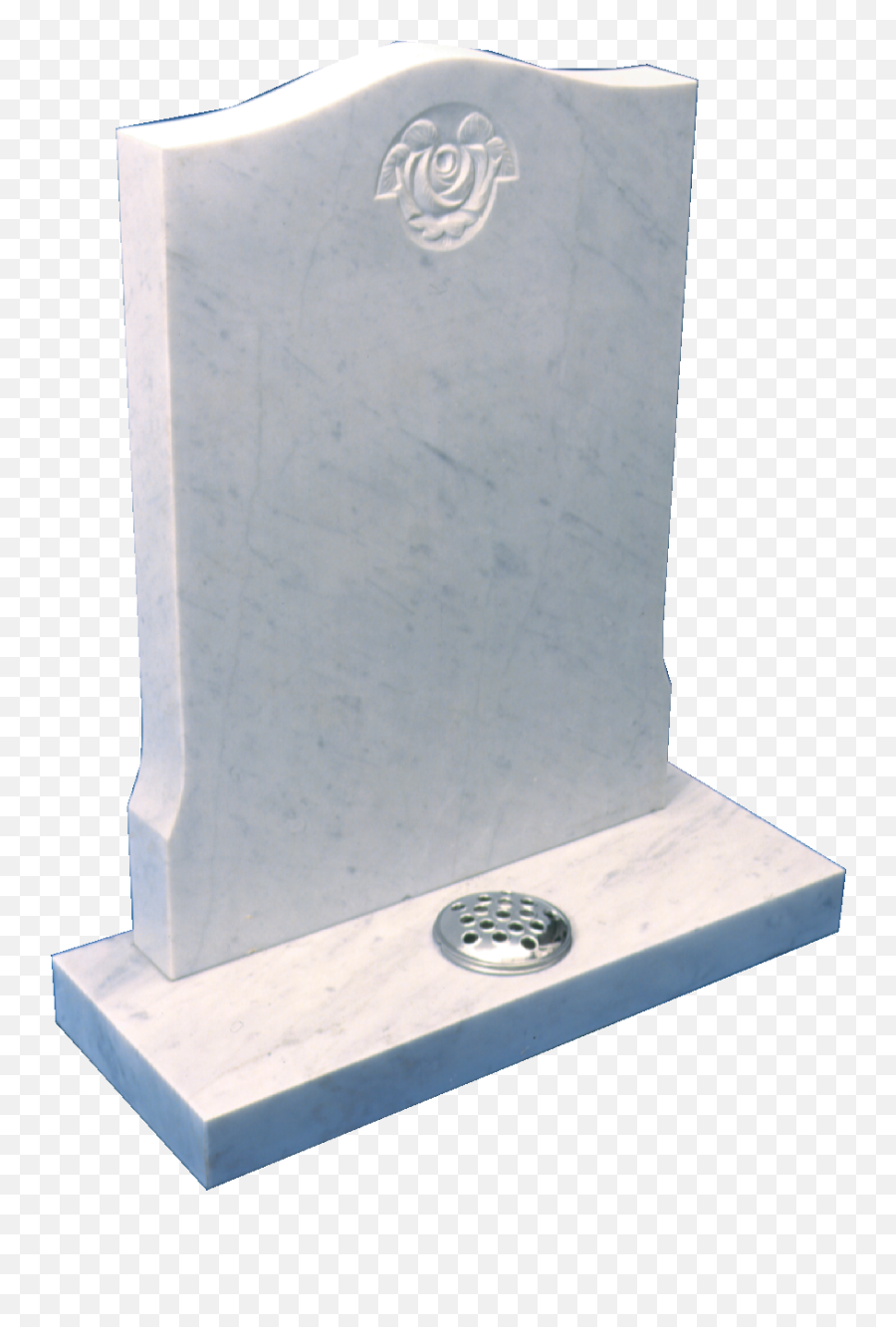 Marble Headstone - Simple Carved Rose Design Headstone Png,Gravestone Png