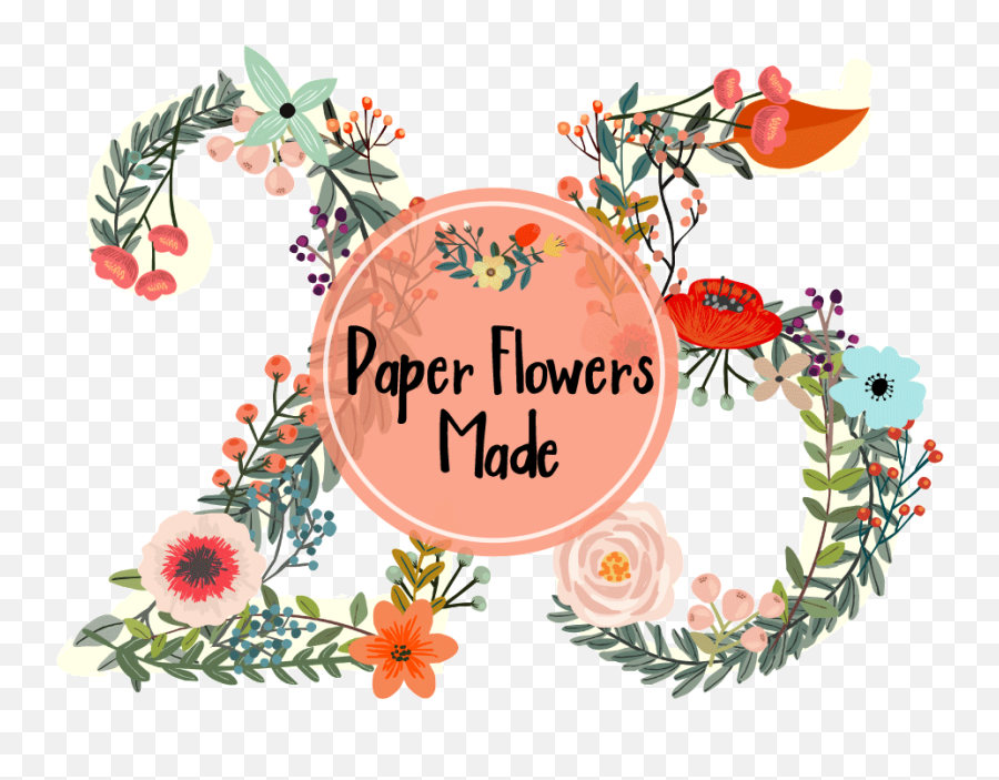 Paper Flowers Png - Number Flower Png,Paper Flower Png