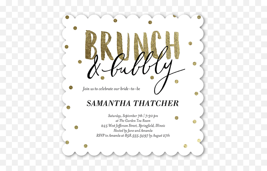 Bubbly Brunch 5x5 Flat Bridal Shower - Invitation To A Brunch Png,Shutterfly Png