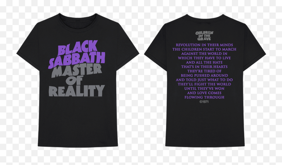 Children Of The Grave T - Shirt Black Sabbath Official Merch Png,Grave Transparent