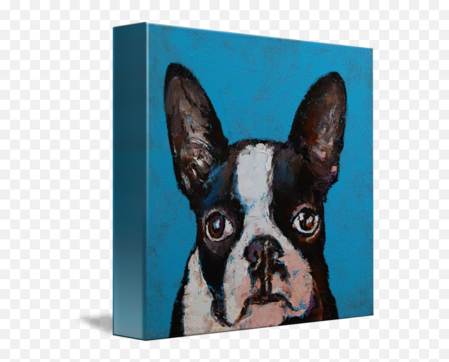 Boston Terrier By Michael Creese - Boston Terrier Dog Paintings Png,Boston Terrier Png