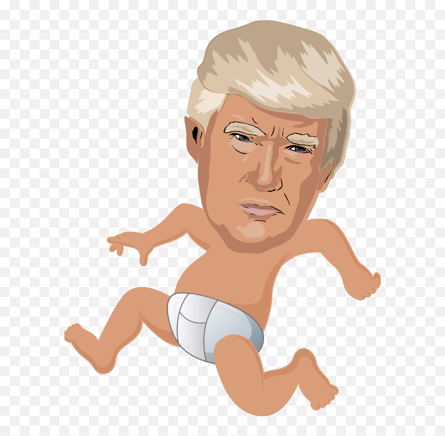 Baby Trump Political Wall Sticker - Ugly Png,Trump Wall Transparent