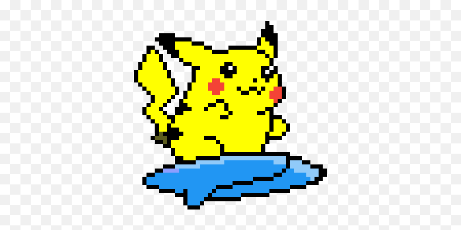 Pixilart - Surf Pikachu By Hezel Pikachu Surf Pixel Art Png,Pikachu Png Transparent