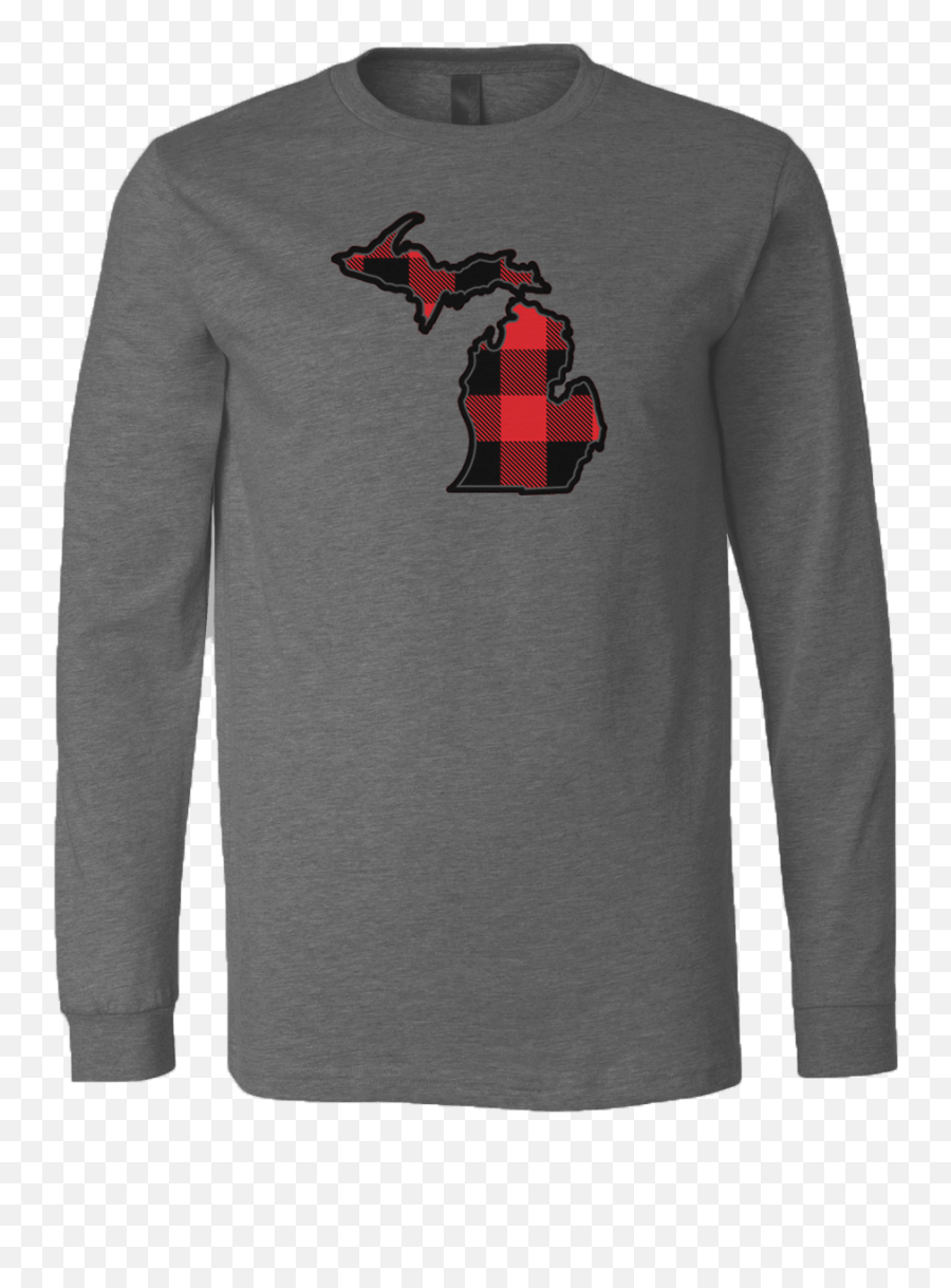 Buffalo Plaid Michigan Long Sleeve T - Michigan Awesome Png,Buffalo Icon Apparel