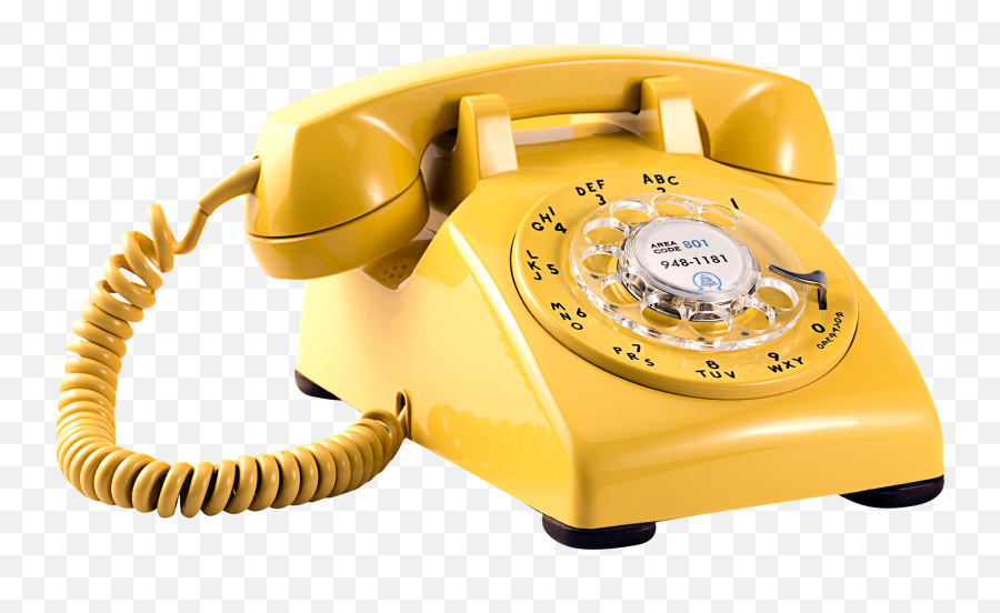 Yellow Rotatory Dial Phone Transparent - National Landline Telephone Day Png,Phone Transparent Background