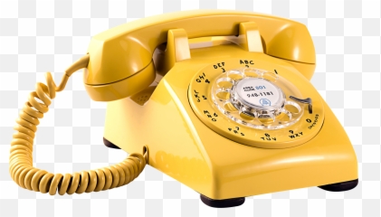 Yellow Rotatory Dial Phone Transparent - National Landline Telephone Day png
