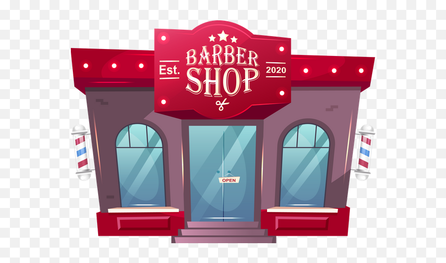 Barber Shop Icon - Download In Colored Outline Style Barber Shop Illustration Png,Barber Pole Icon