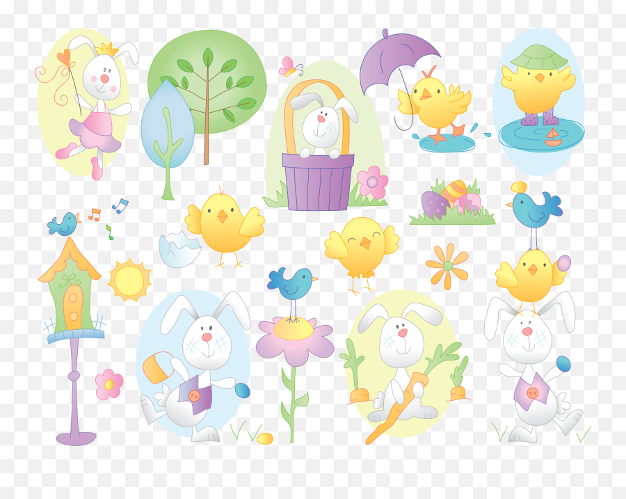 Download Egg Easter Bunny Happy Free Frame Clipart Png - Cartoon,Easter Frame Png