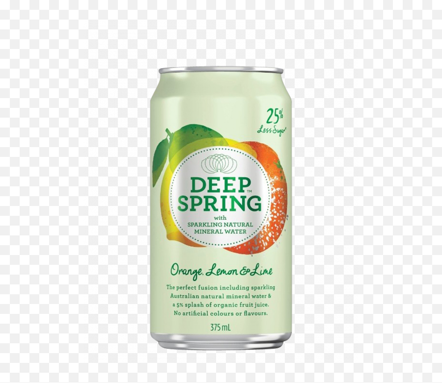 Deep Spring Lemon Lime Citrus 24 X 375ml Cans - Deep Spring Mineral Water Png,Orange Fruit Png