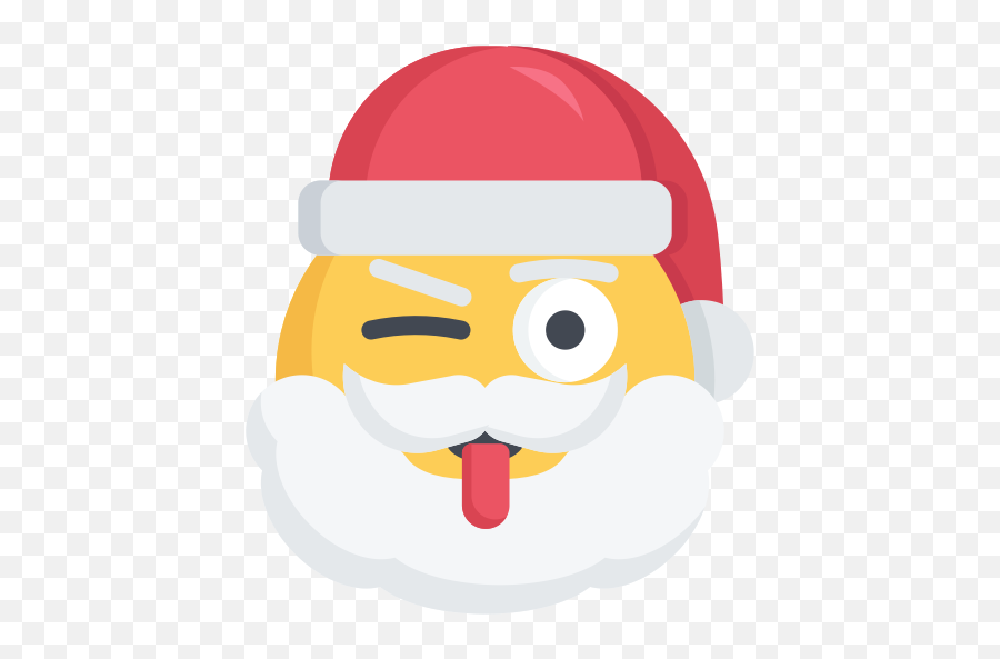 Christmas Emoji Santa Tongue Wink Icon - Father Christmas Emoji Png,Wink Png