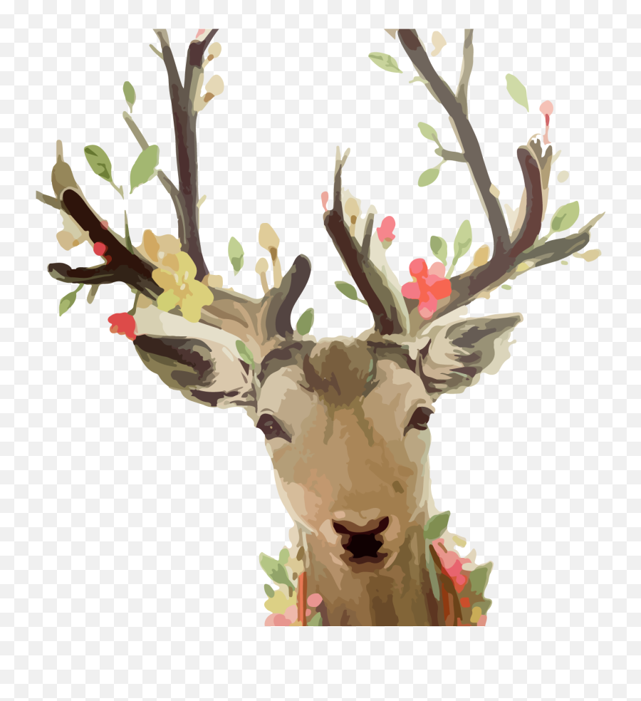 Watercolor Deer Antlers Png Picture 384342 - Painting,Antlers Png