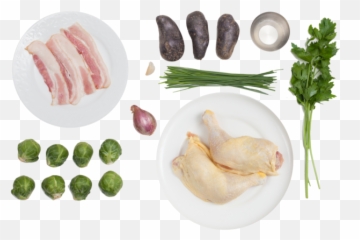 Pan - Seared Chicken Legs With Purple Potatoes Brussels Sprouts U0026 Bacon Vinaigrette Chicken Thighs Png,Chicken Leg Png